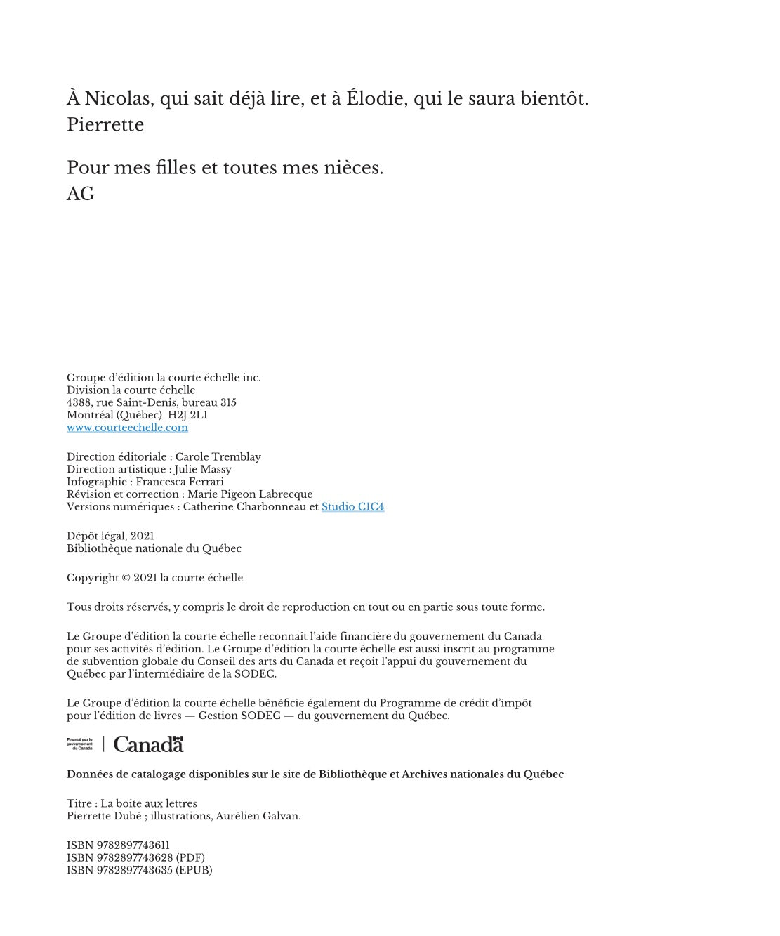 Livre pour enfants - La boîte aux lettres