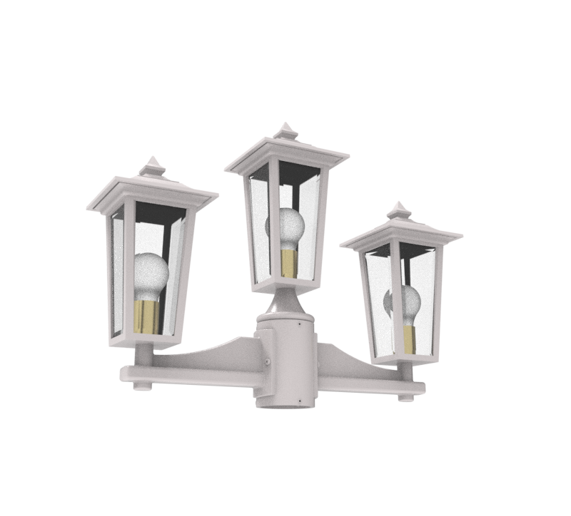 Orleans - Mounting with two heads and center head up for small post - 12868