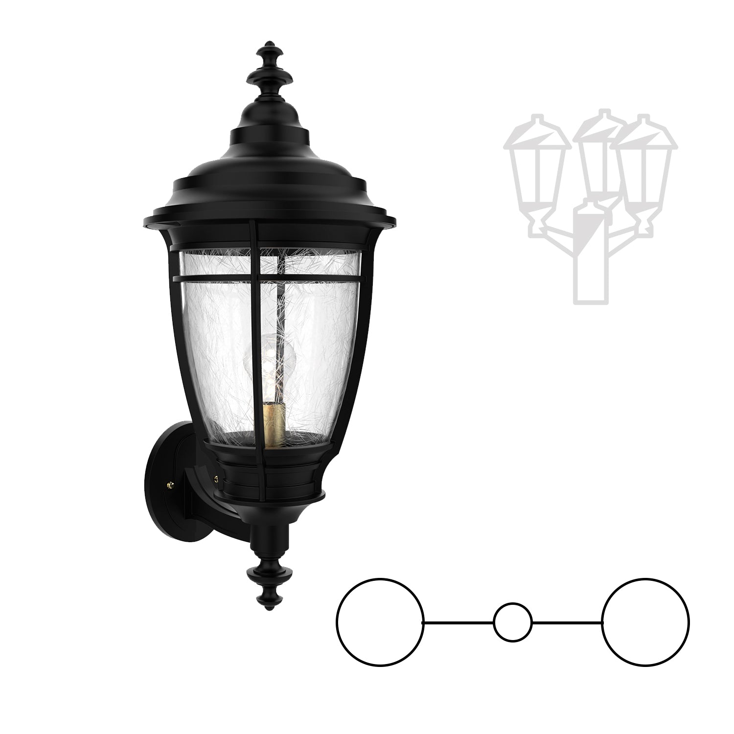 Portland - Montage à deux têtes vers le haut pour poteau format moyen - 20224