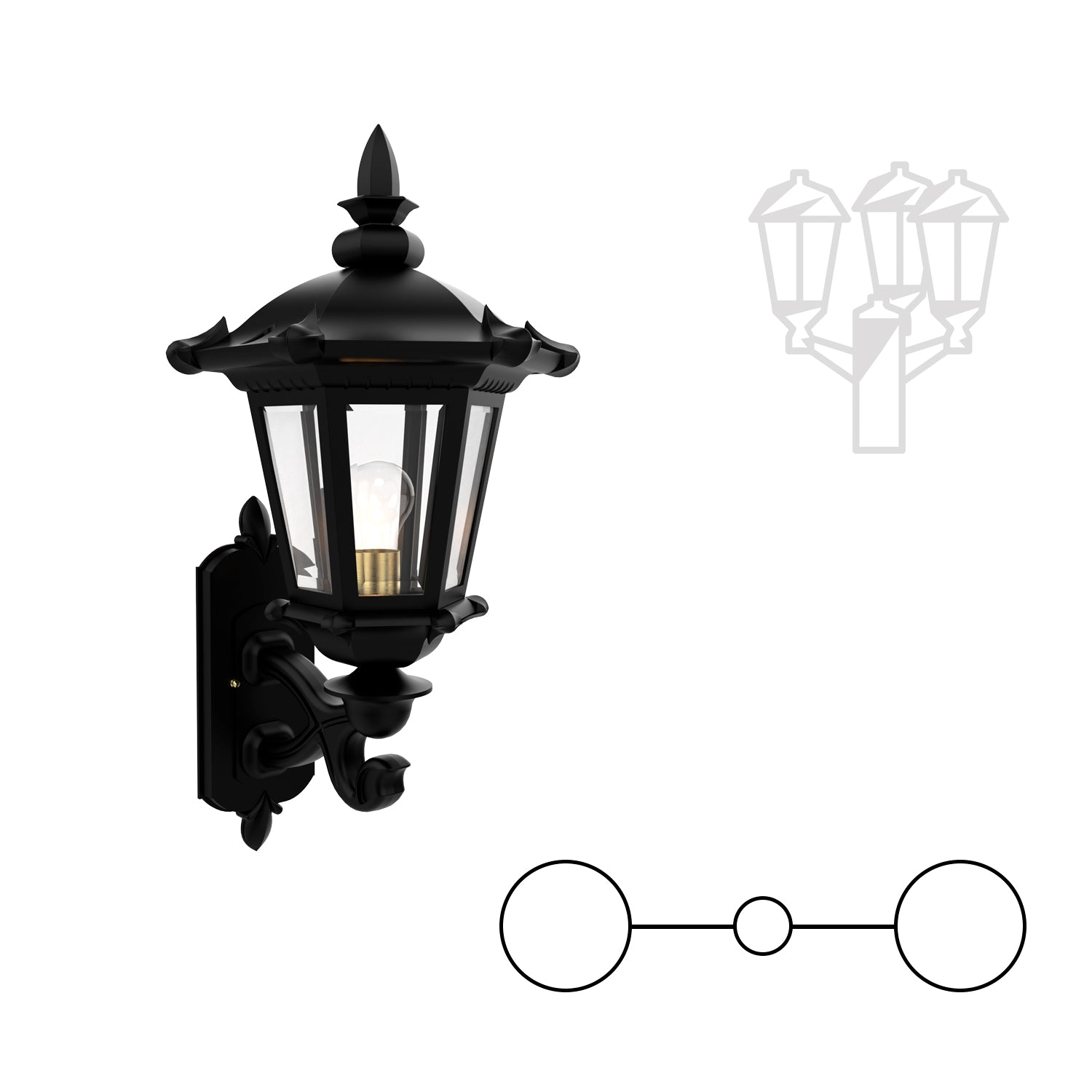 Montpellier - Two Head Up Mount for Medium Post - 23314