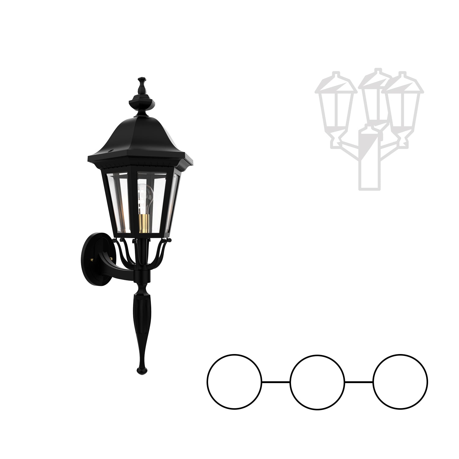 Florence - Double Head Mount Center Head Up with Rod for Medium Post - 23720