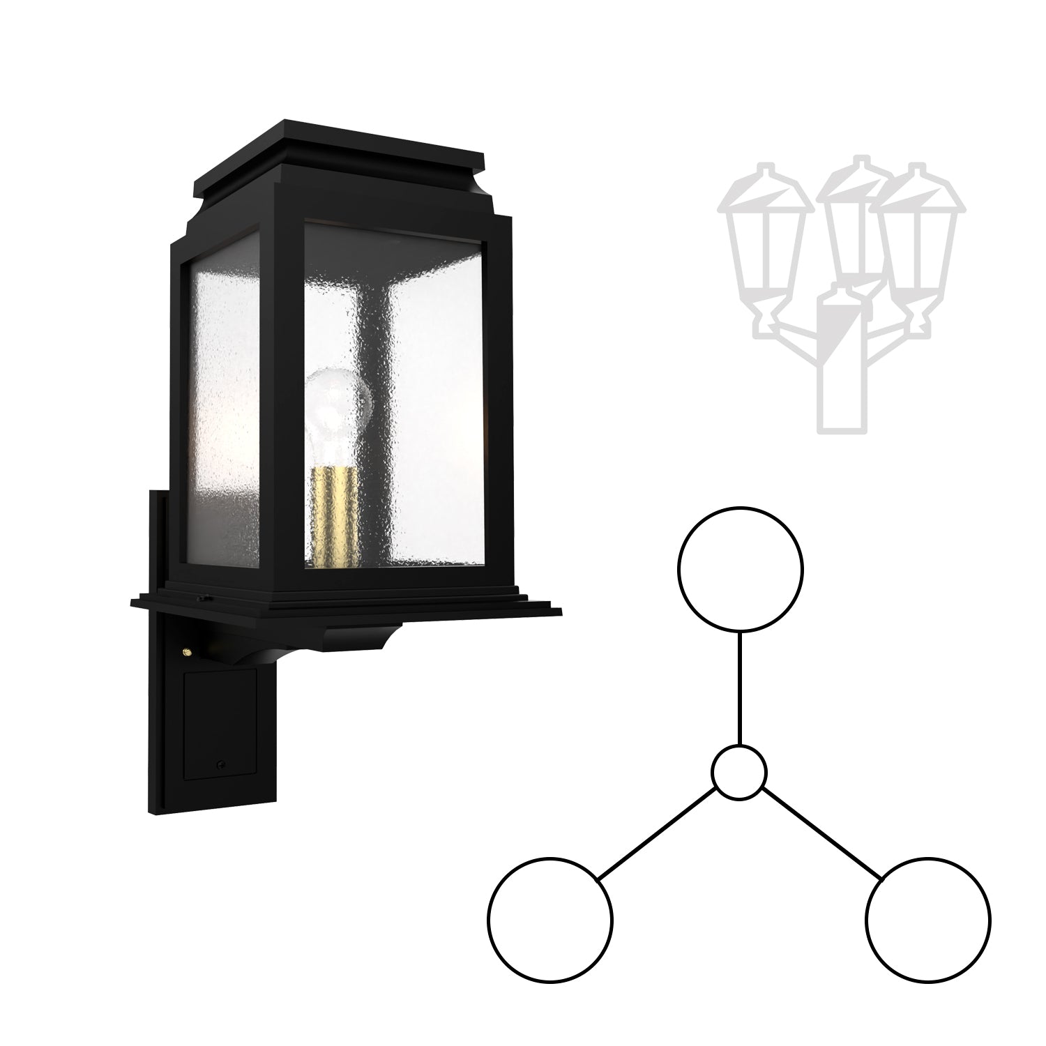 Serie 65e - Three Head Up Mount for Medium Post - 26702