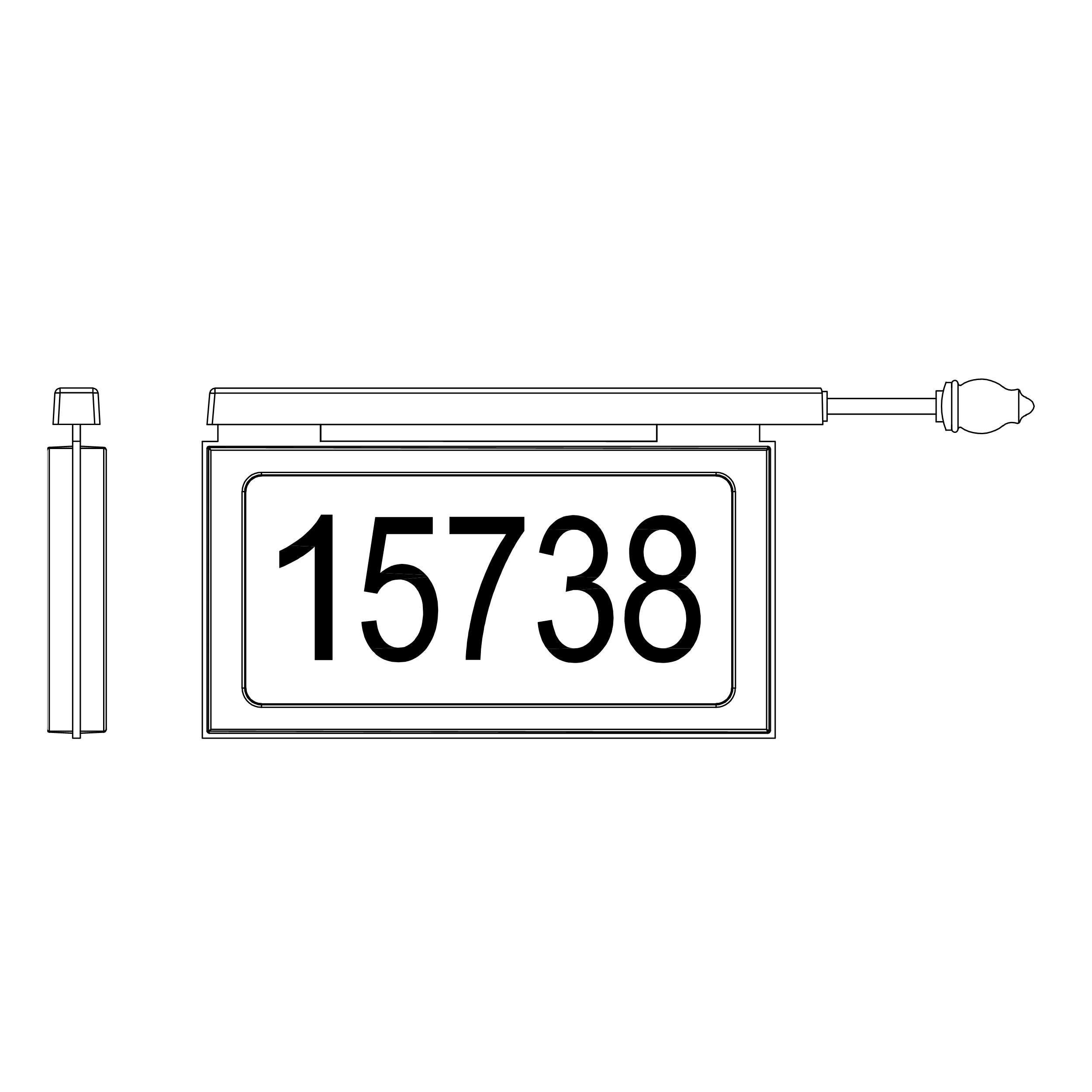Tampa - Horizontal address plaque for post - 1776