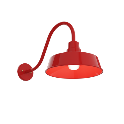 San Francisco • Luminaire mural extérieur montage vers le bas sur col de cygne fond ouvert format moyen [22992]