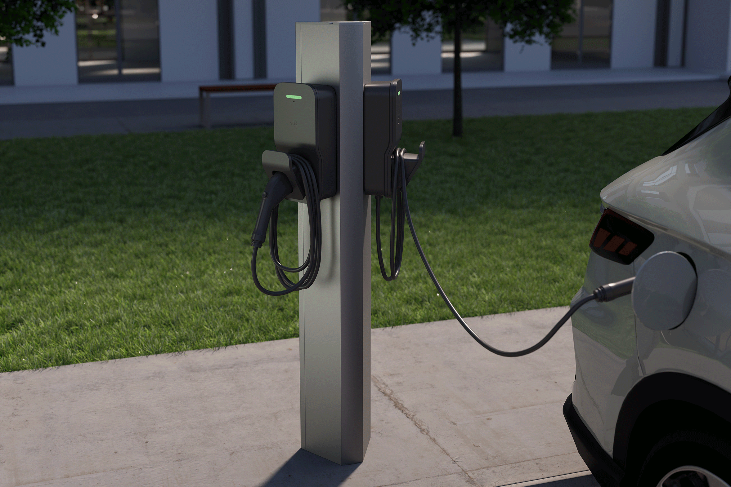 Piédestal Universel "Commercial" SNOC pour 2 bornes de recharge Type 2 VE • P2