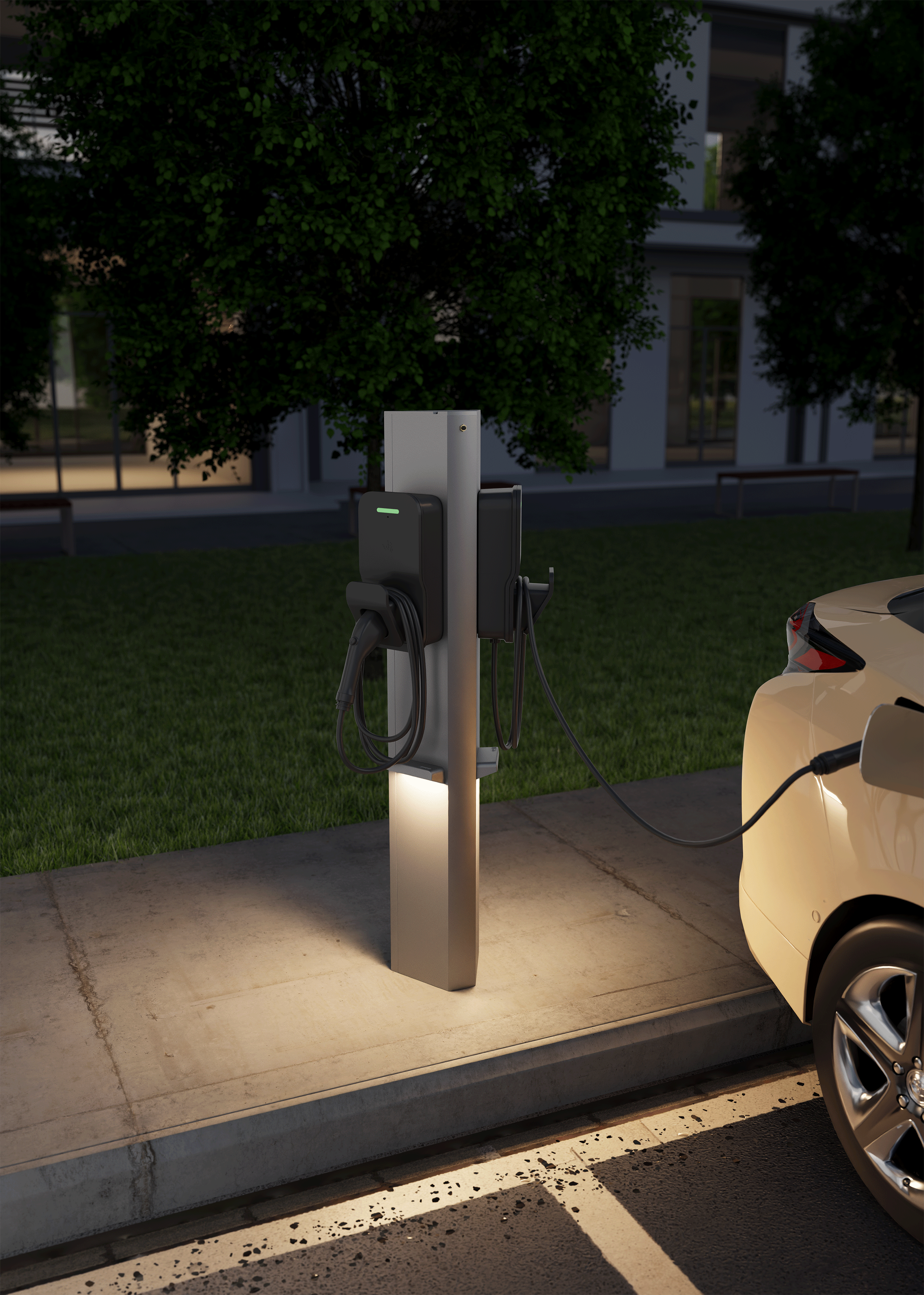 Piédestal Universel "Commercial" SNOC pour 2 bornes de recharge Type 2 VE • P2