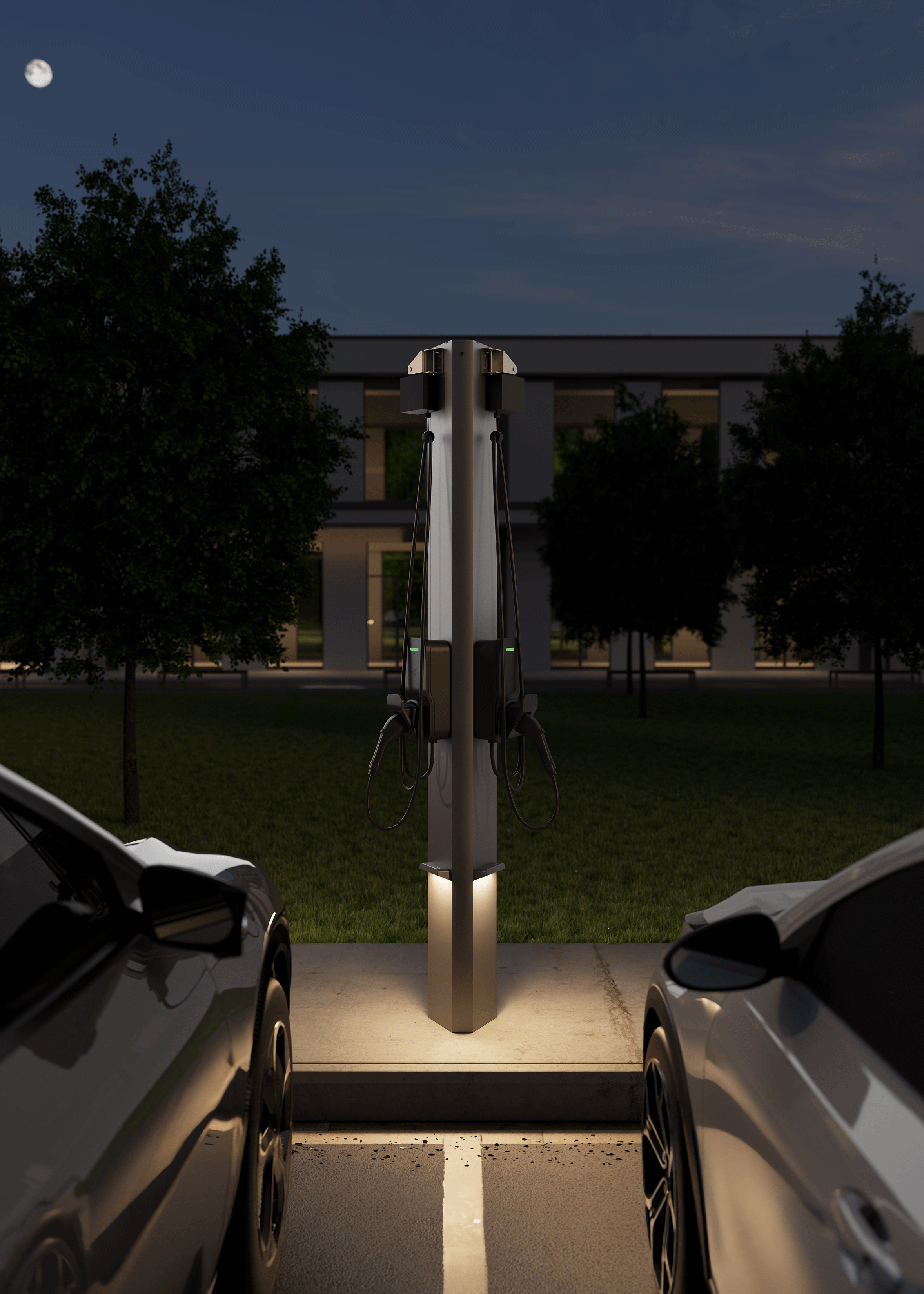 Piédestal Universel "Commercial" SNOC pour 2 bornes de recharge Type 2 VE • P2