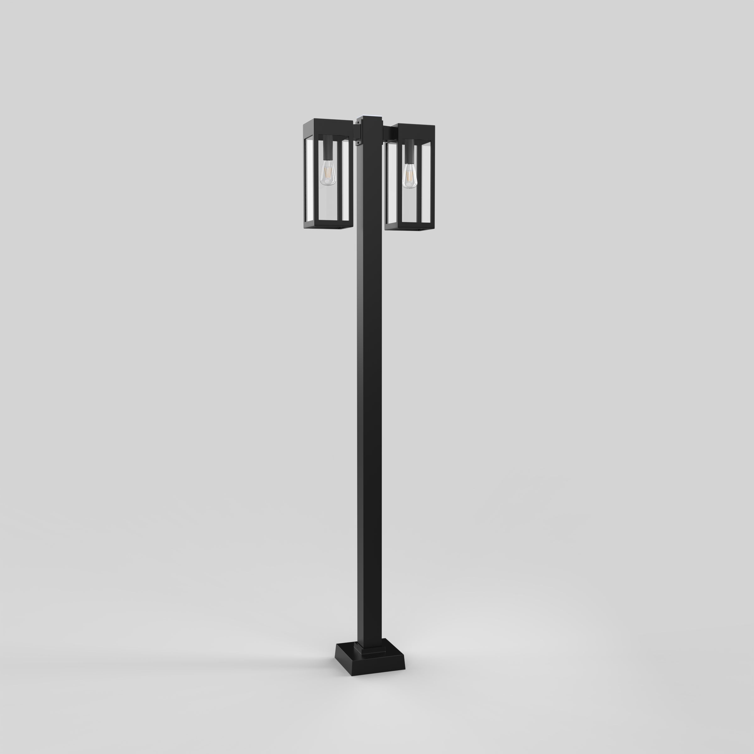 Kit of 2 Stockholm fixtures on pole, Black