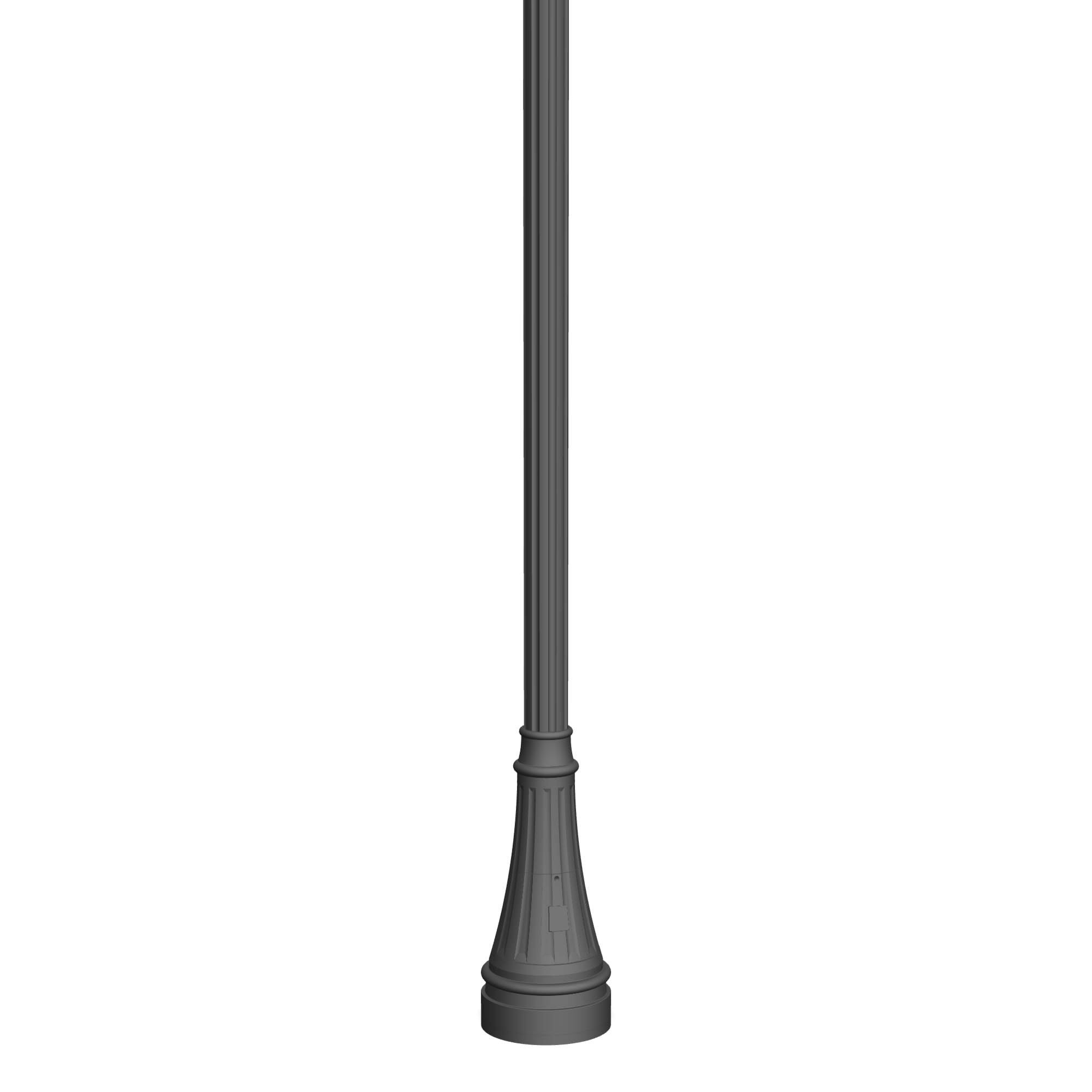 Commercial - 4 inch fluted aluminum post welded to fluted flared base [BA4F]