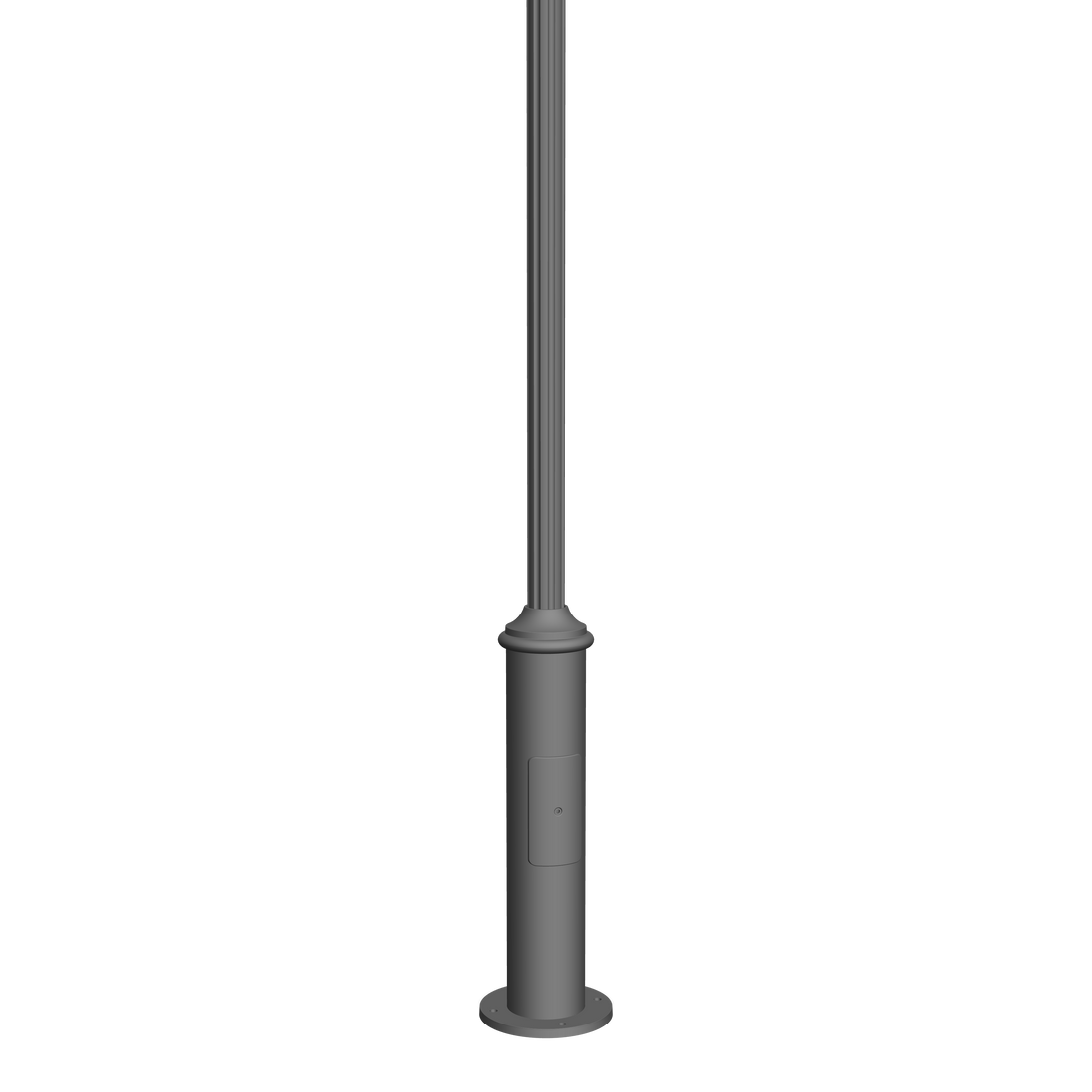 Commercial - 4 inch fluted aluminum post on muffler base [DA4F]