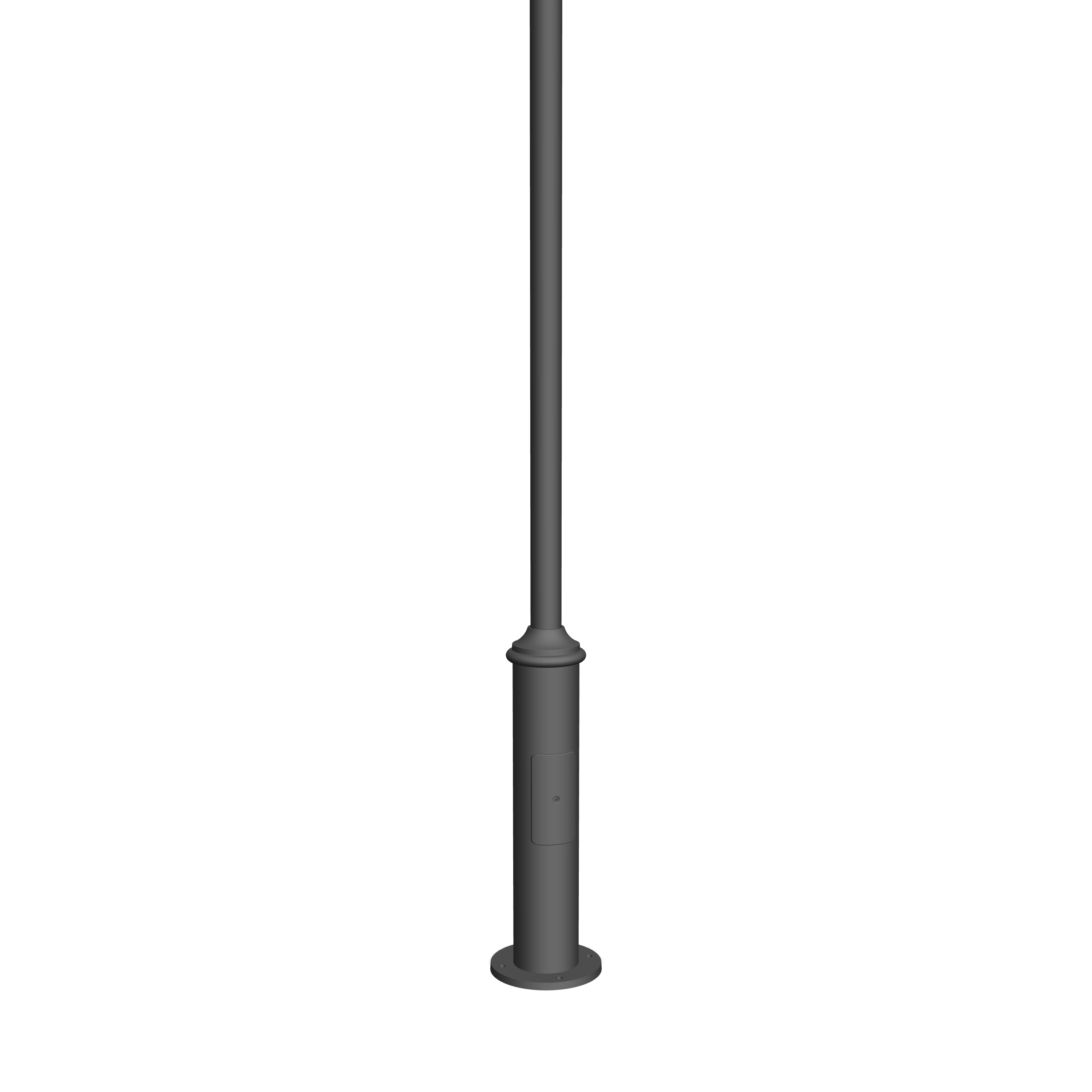 Commercial - 4 inch round aluminum post on muffler base [DA4R]