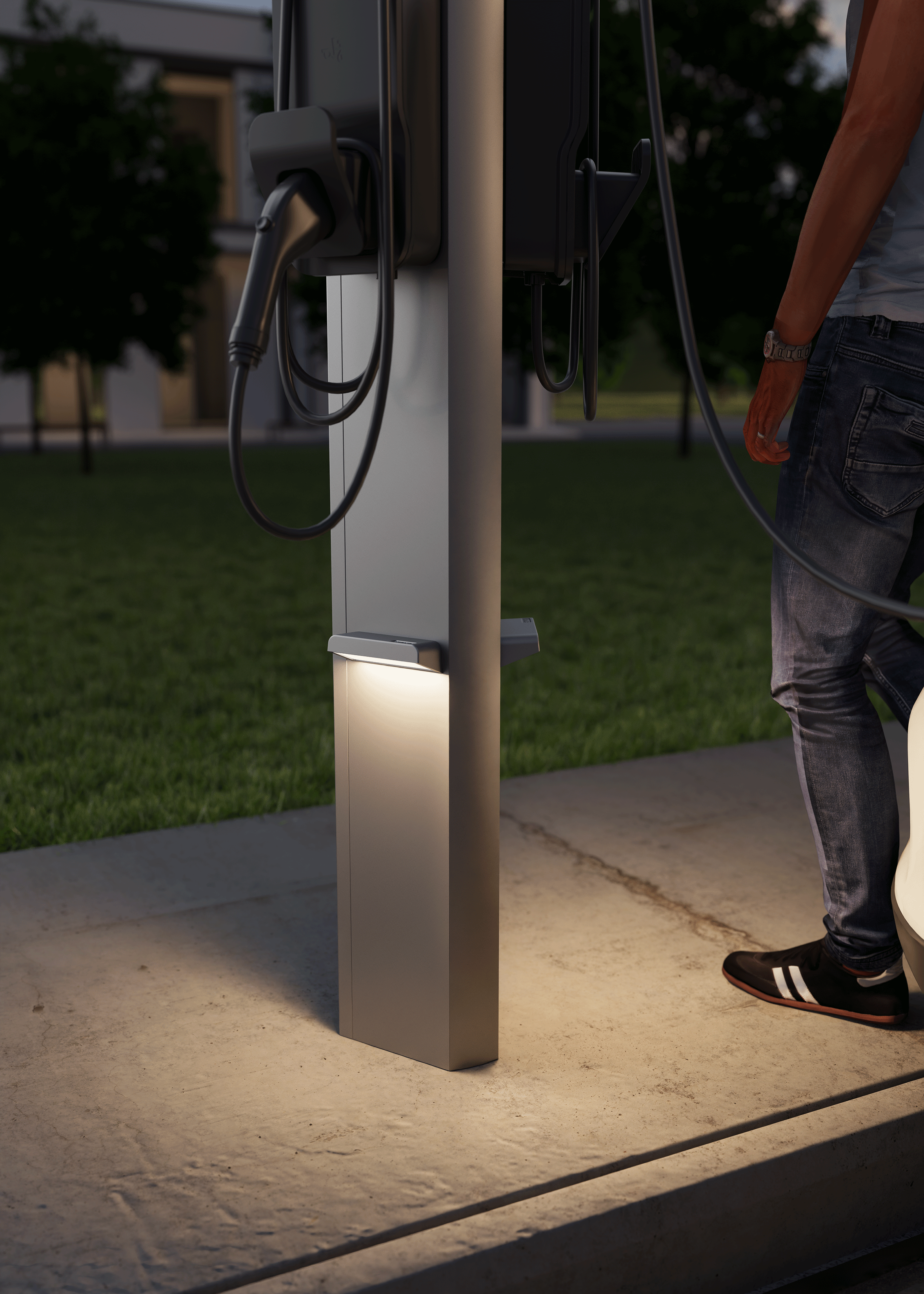 Piédestal Universel "Commercial" SNOC pour 2 bornes de recharge Type 2 VE • P2