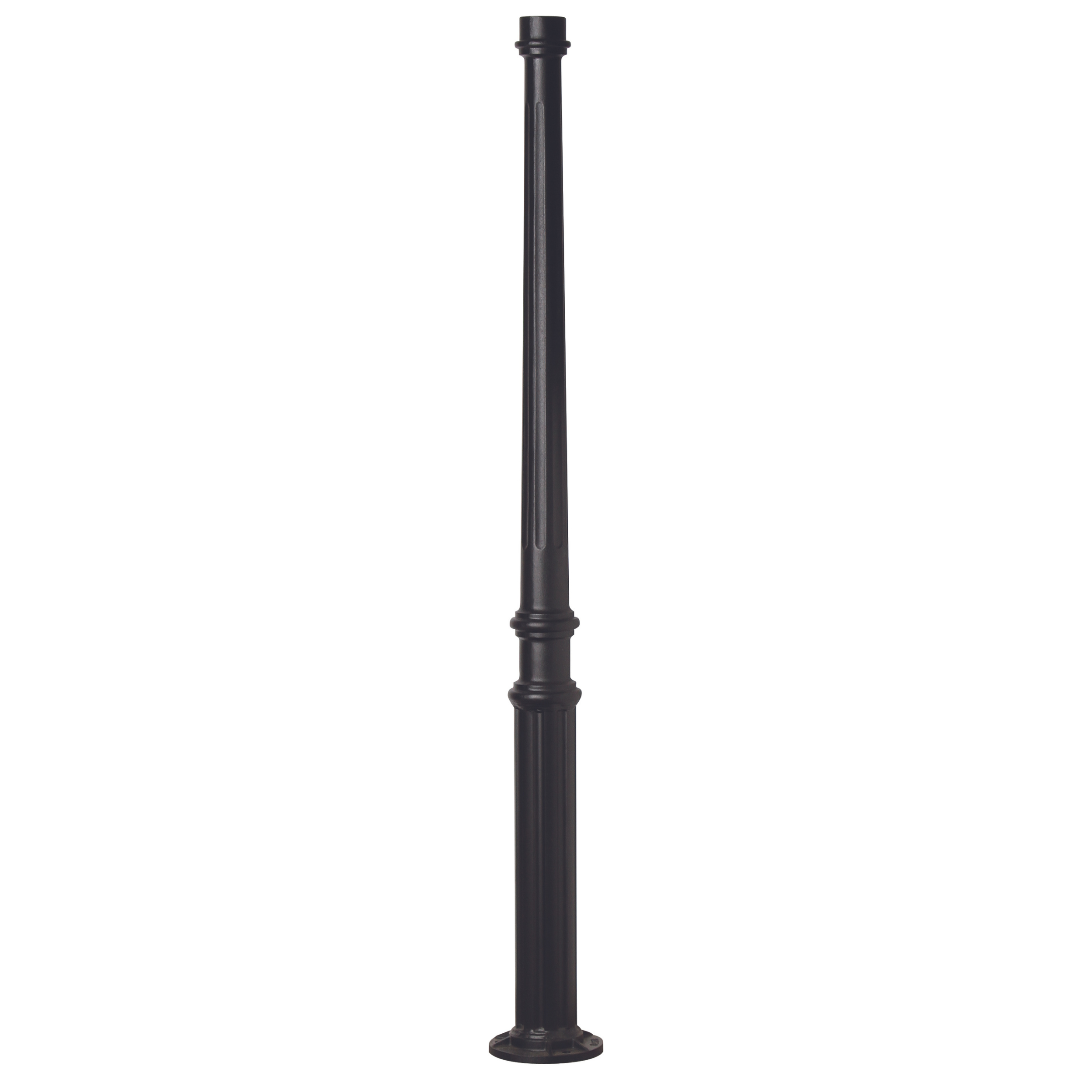 Aluminum post - Tapered fluted base with anchor bolts