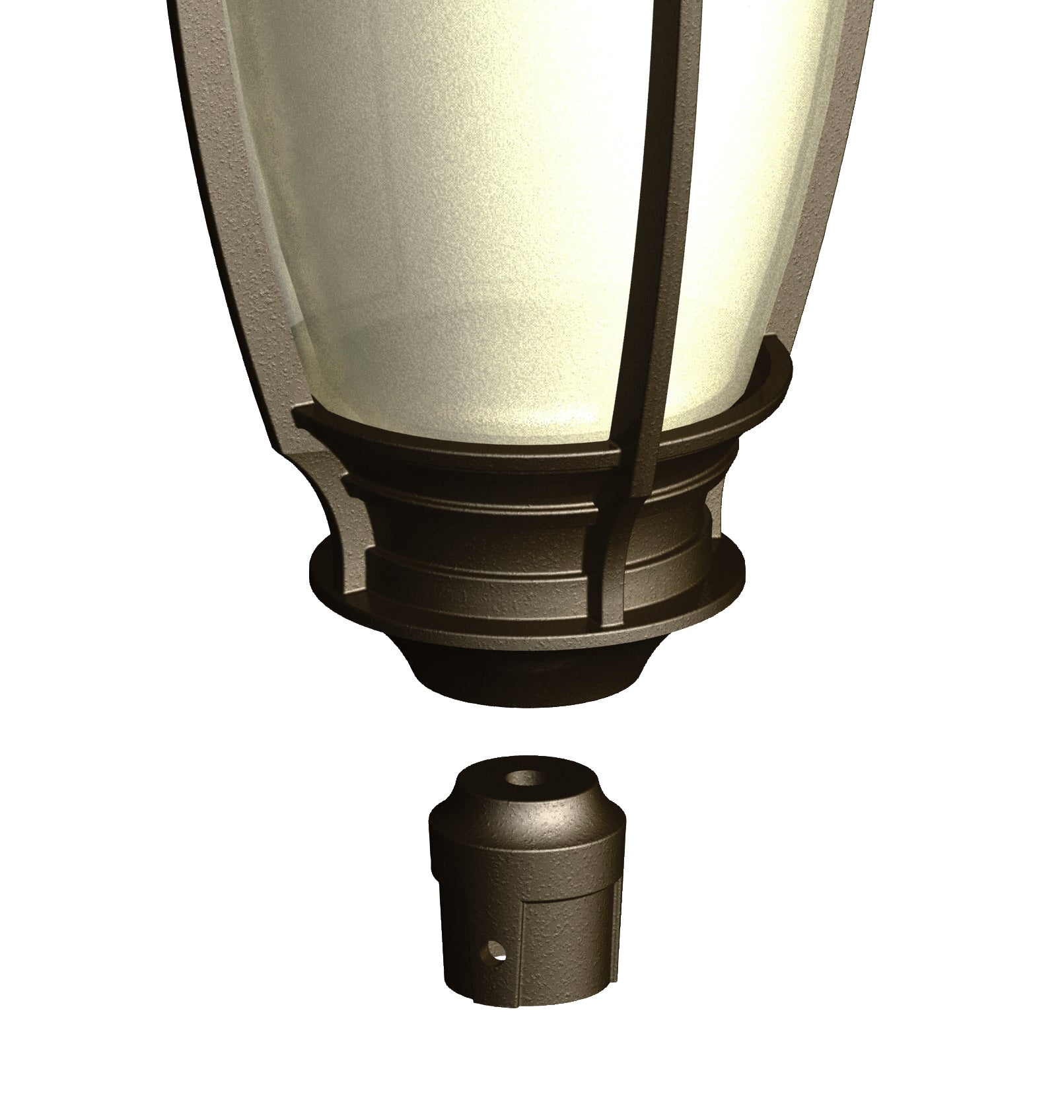 Adapteur de luminaire pour poteau rond 1-1/8&