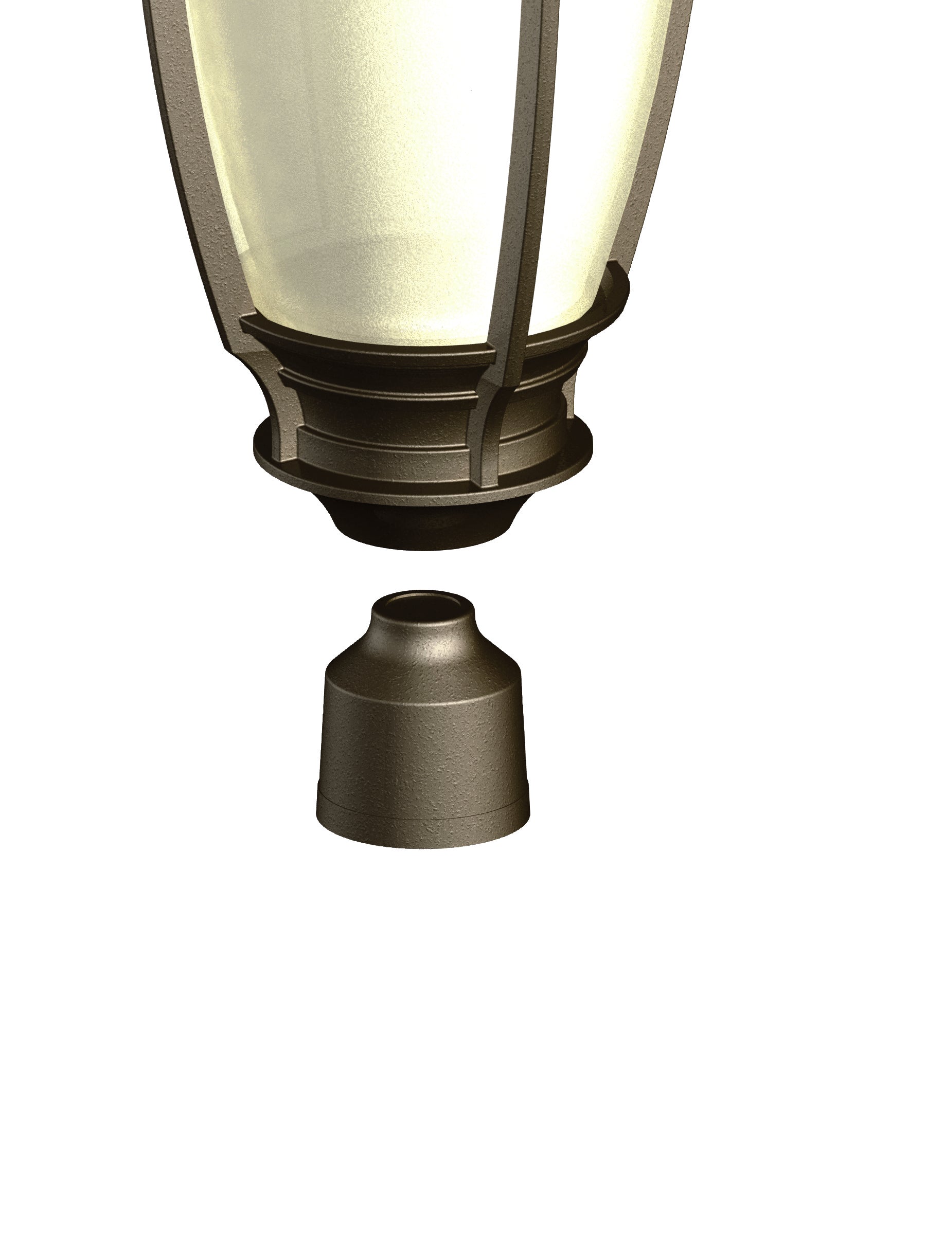 Adapteur de luminaire pour poteau rond 2&