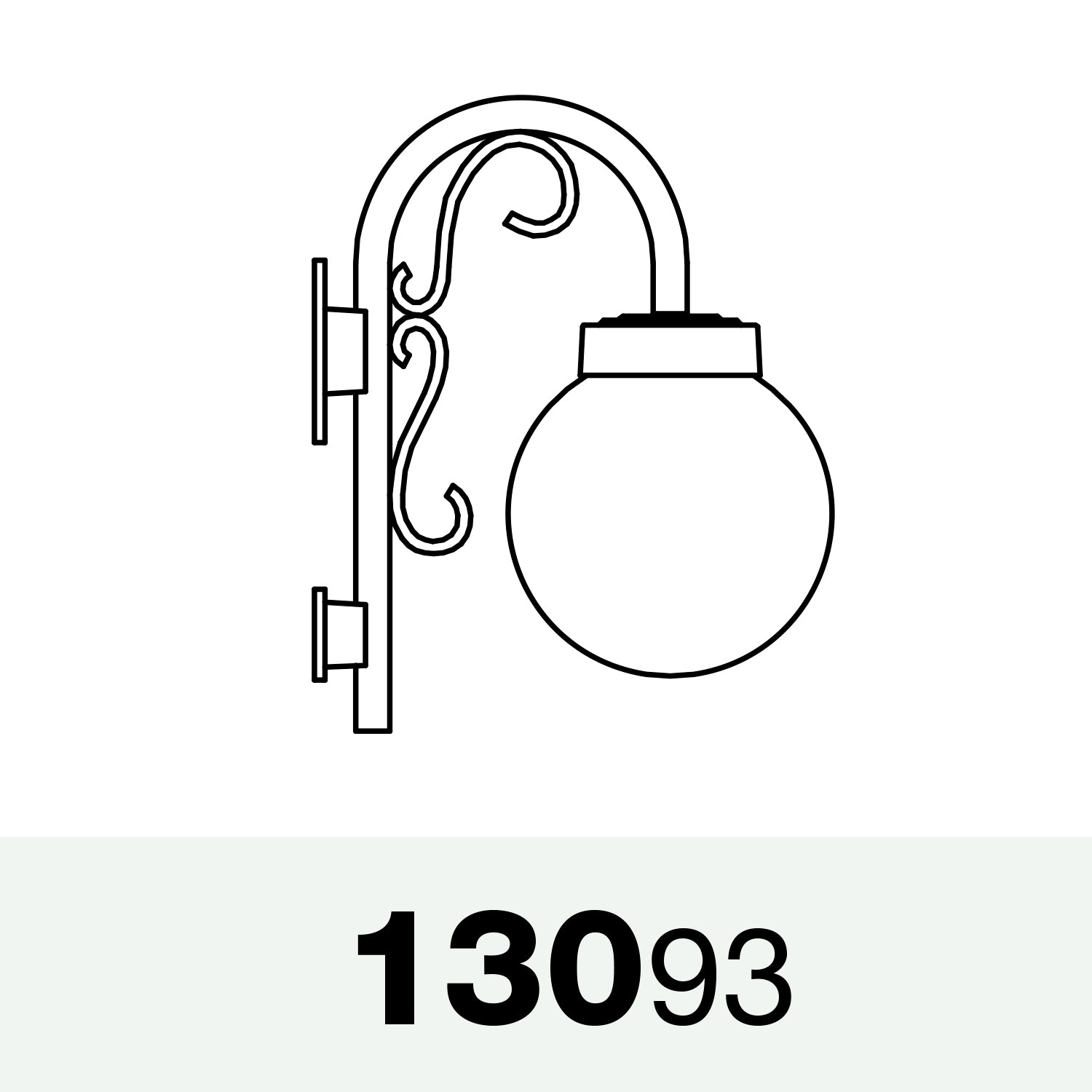 Key West - Wall mount down with cane and curlicue small - 13093 – SNOC