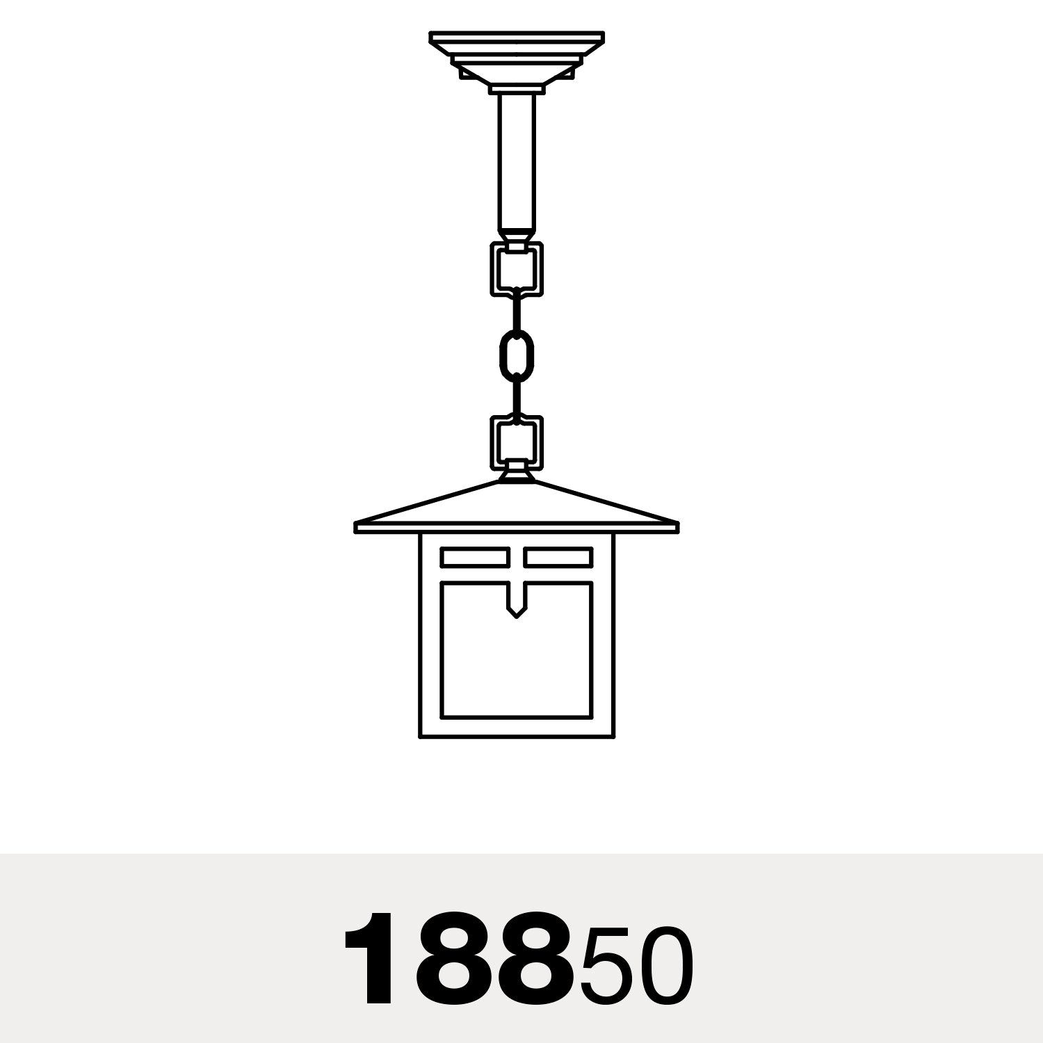 Glasgow - Ceiling mounting with chain open bottom small format - 18850