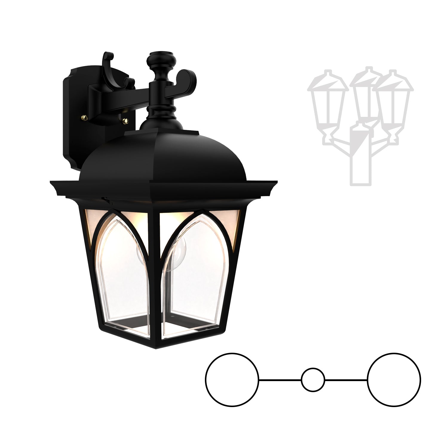 Habitat - Double Head Down Mount Open Bottom for Medium Post - 21561