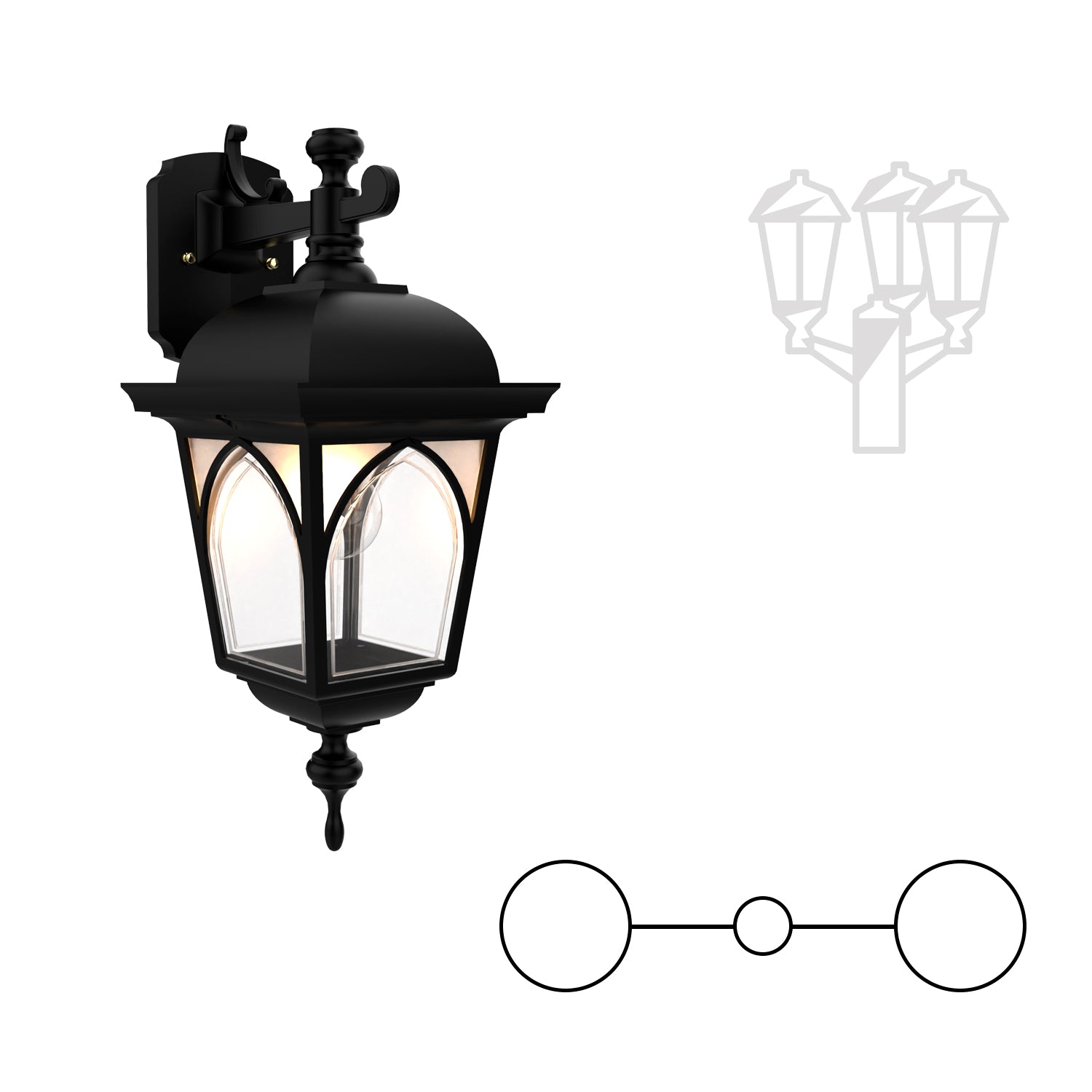 Habitat - Closed Bottom Double Head Down Mount for Medium Post - 21563