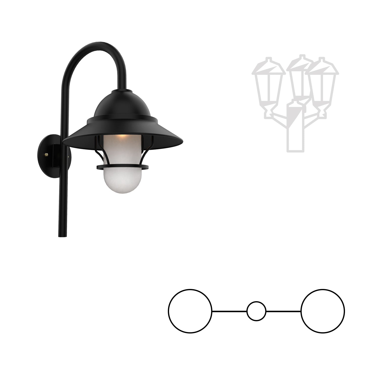 San Francisco - Two-Headed Downward Pole Mount with Globe and Medium Grid - 22299