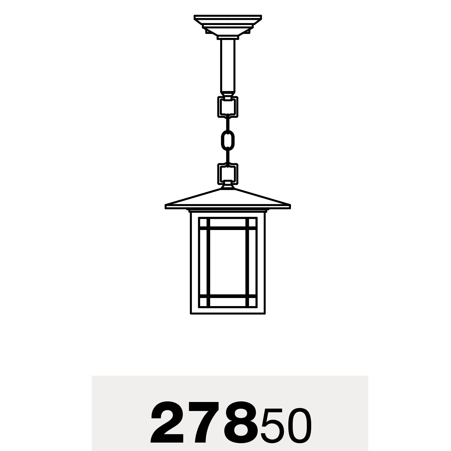 Arlington - Ceiling mount with chain open bottom medium format - 27850