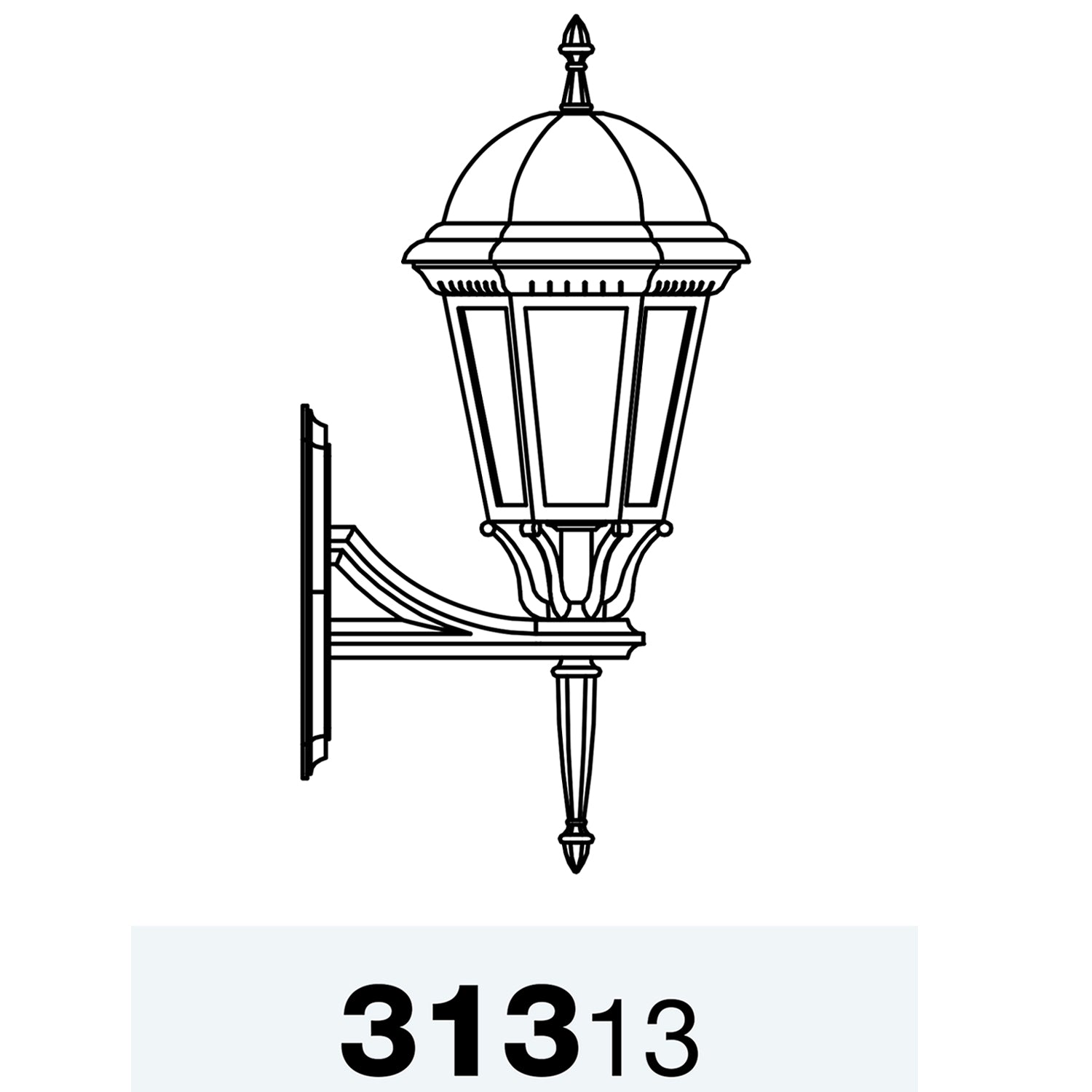 Sturbridge - Wall Mounted Upright with Full Size Finial - 31313
