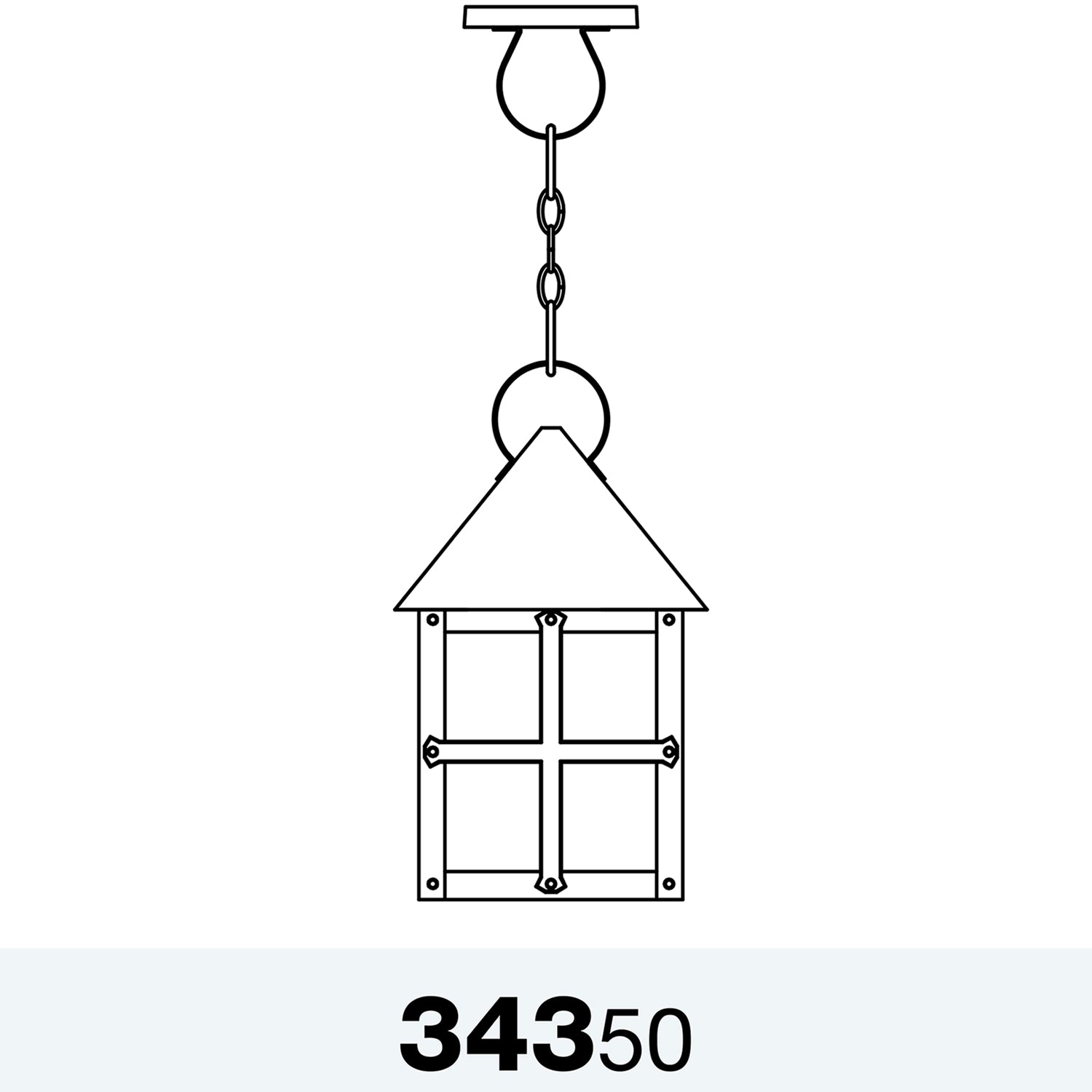 Montebello - Ceiling mounting with chain open bottom large format - 34350