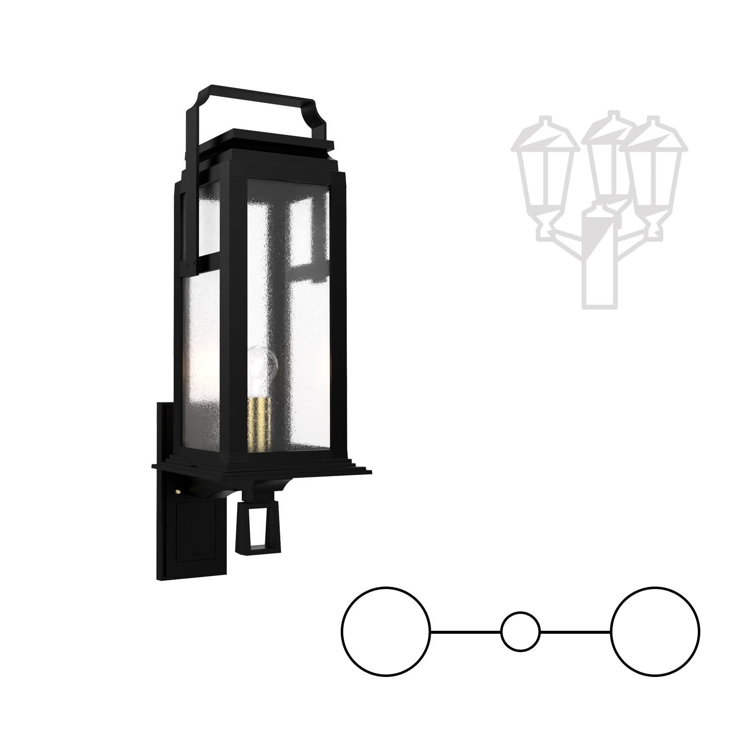 65e Series - Double Head Up Mount for Large Post - 36502