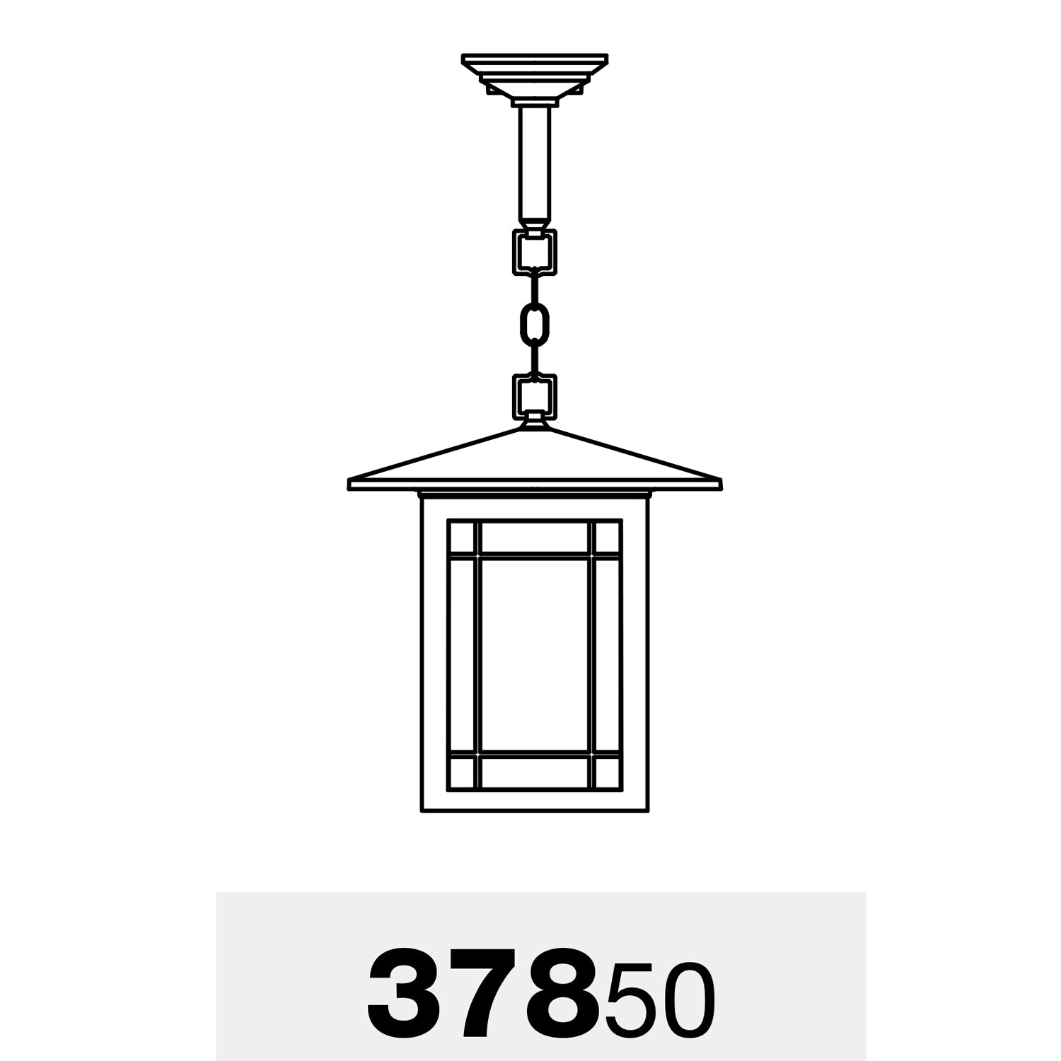 Arlington - Ceiling mount with chain open bottom large - 37850